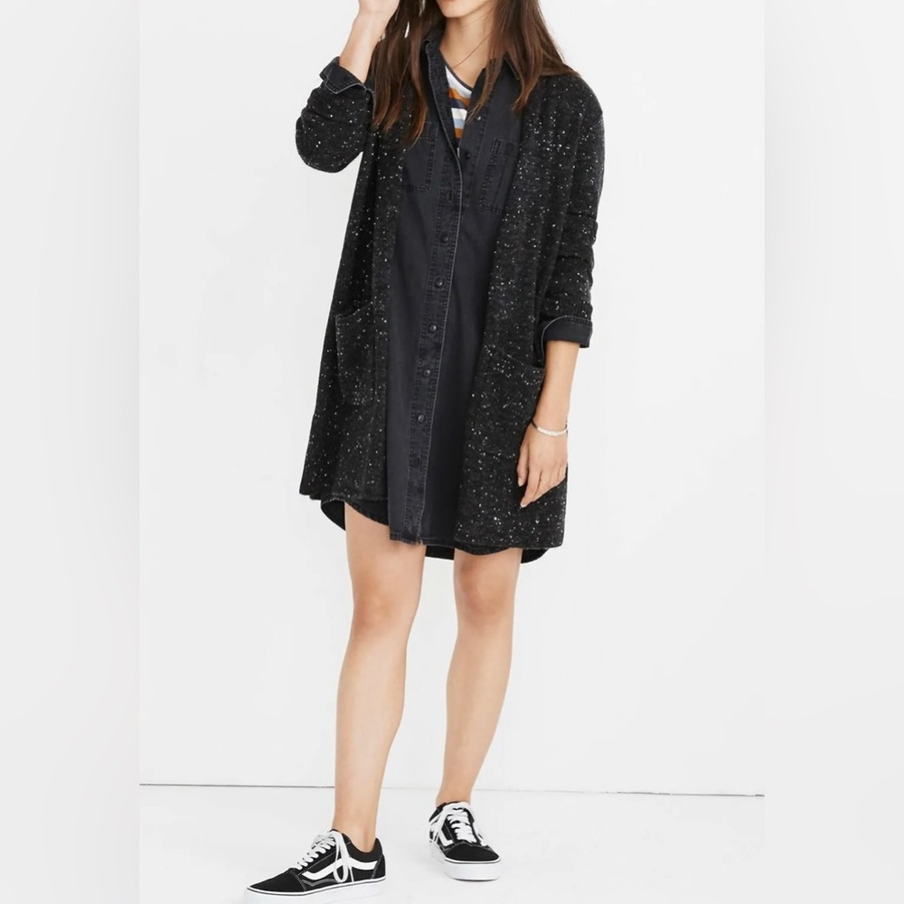 Madewell Gray Speckled Kent Cardigan